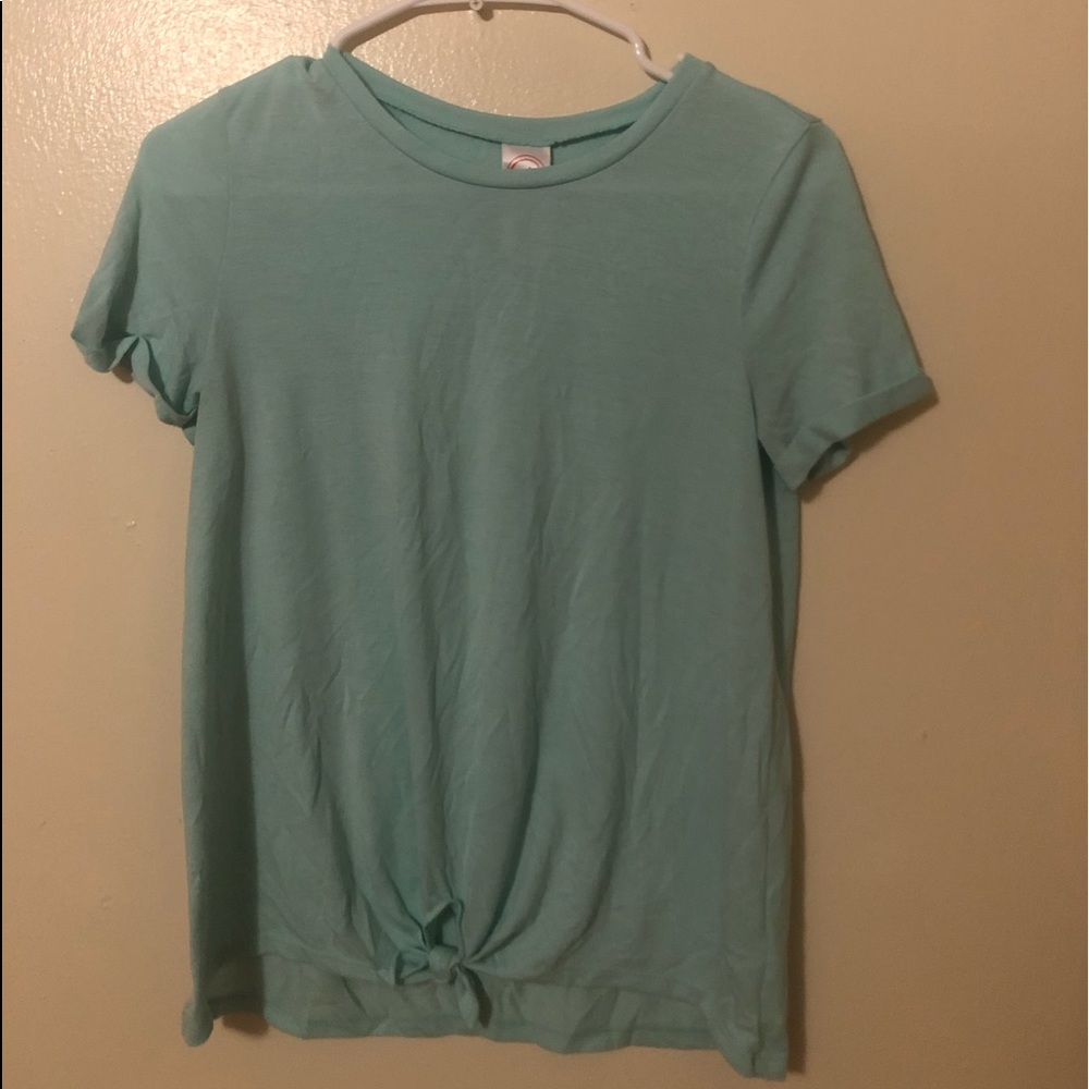 Turquoise tie in the front Shirt